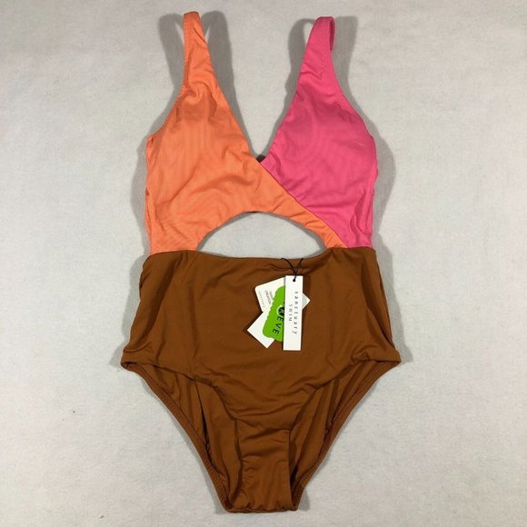 Sanctuary Other - NEW Sanctuary Women Medium Color Block One Piece Swimsuit Pink Brown Orange $119